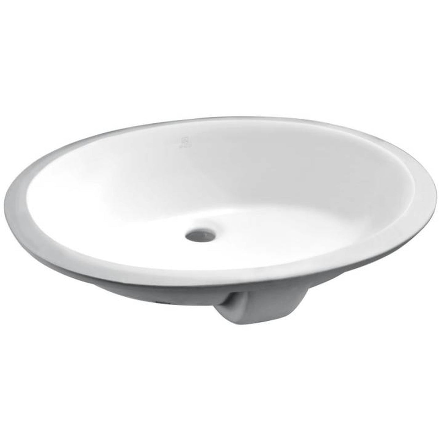 ANZZI Rhodes Series 21.5" x 15" Oval Shape Glossy White Undermount Sink With Built-In Overflow