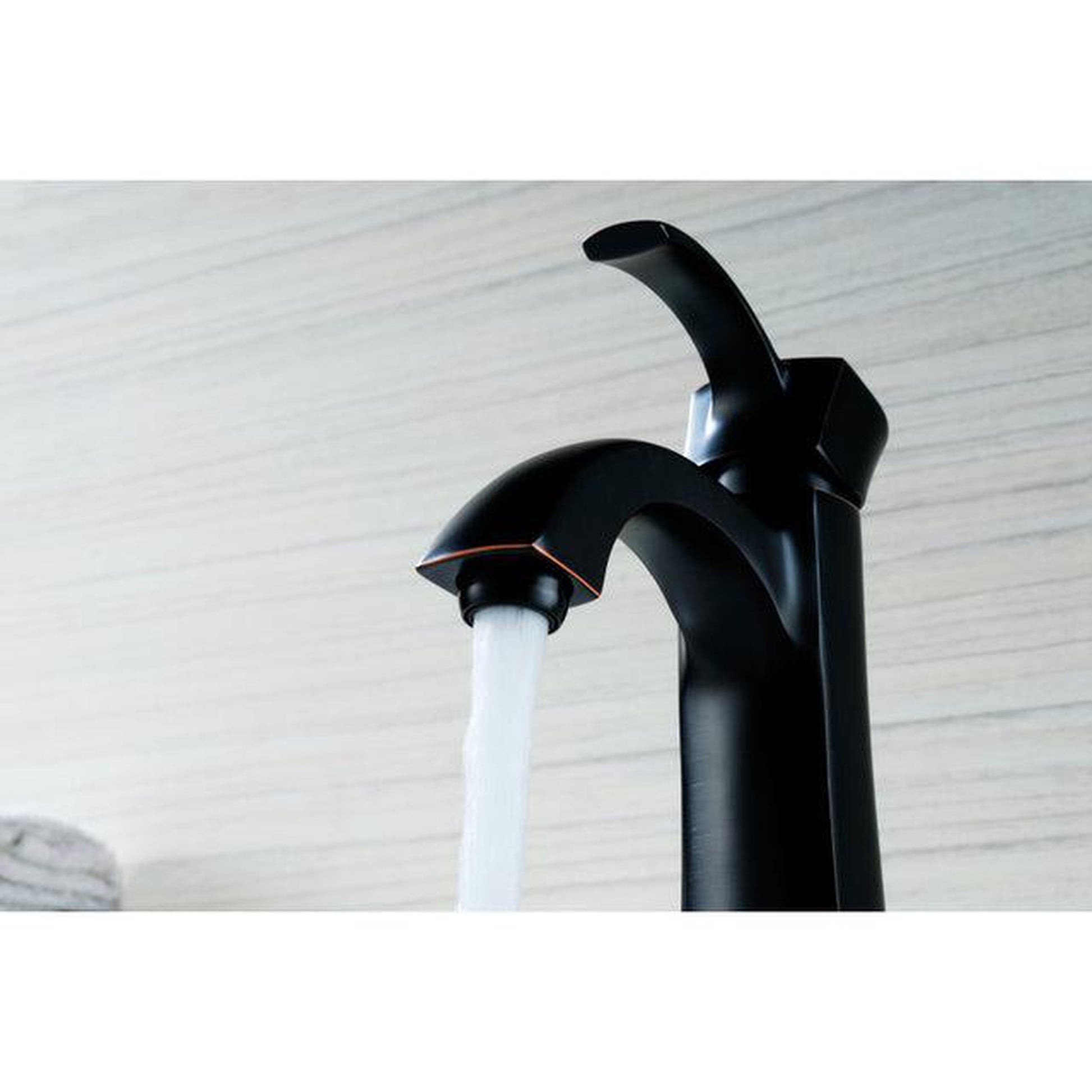 ANZZI Rhythm Series 5" Single Hole Oil Rubbed Bronze Mid-Arc Bathroom Sink Faucet