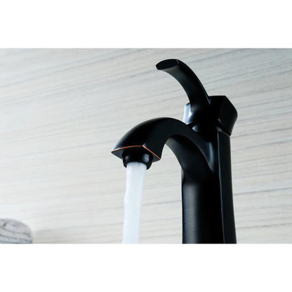 ANZZI Rhythm Series 5" Single Hole Oil Rubbed Bronze Mid-Arc Bathroom Sink Faucet