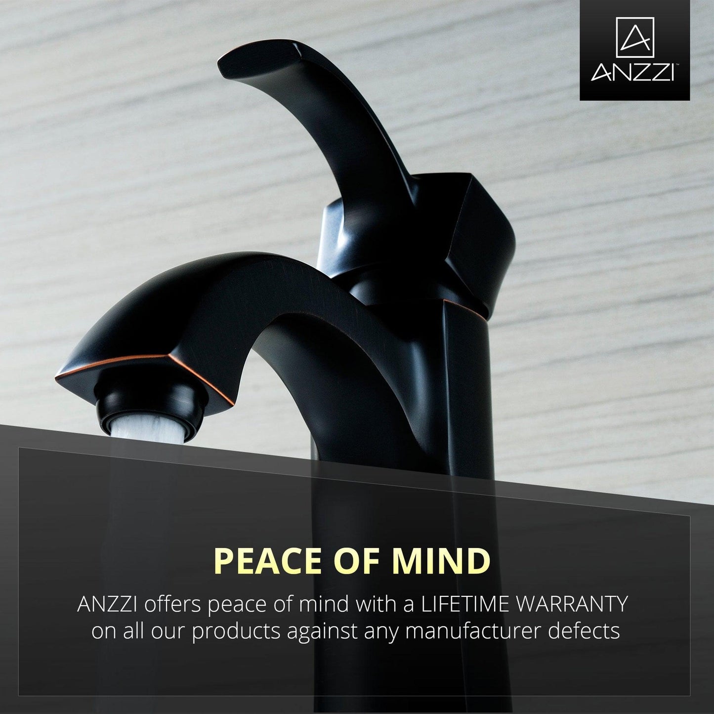 ANZZI Rhythm Series 5" Single Hole Oil Rubbed Bronze Mid-Arc Bathroom Sink Faucet