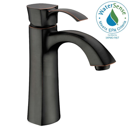 ANZZI Rhythm Series 5" Single Hole Oil Rubbed Bronze Mid-Arc Bathroom Sink Faucet