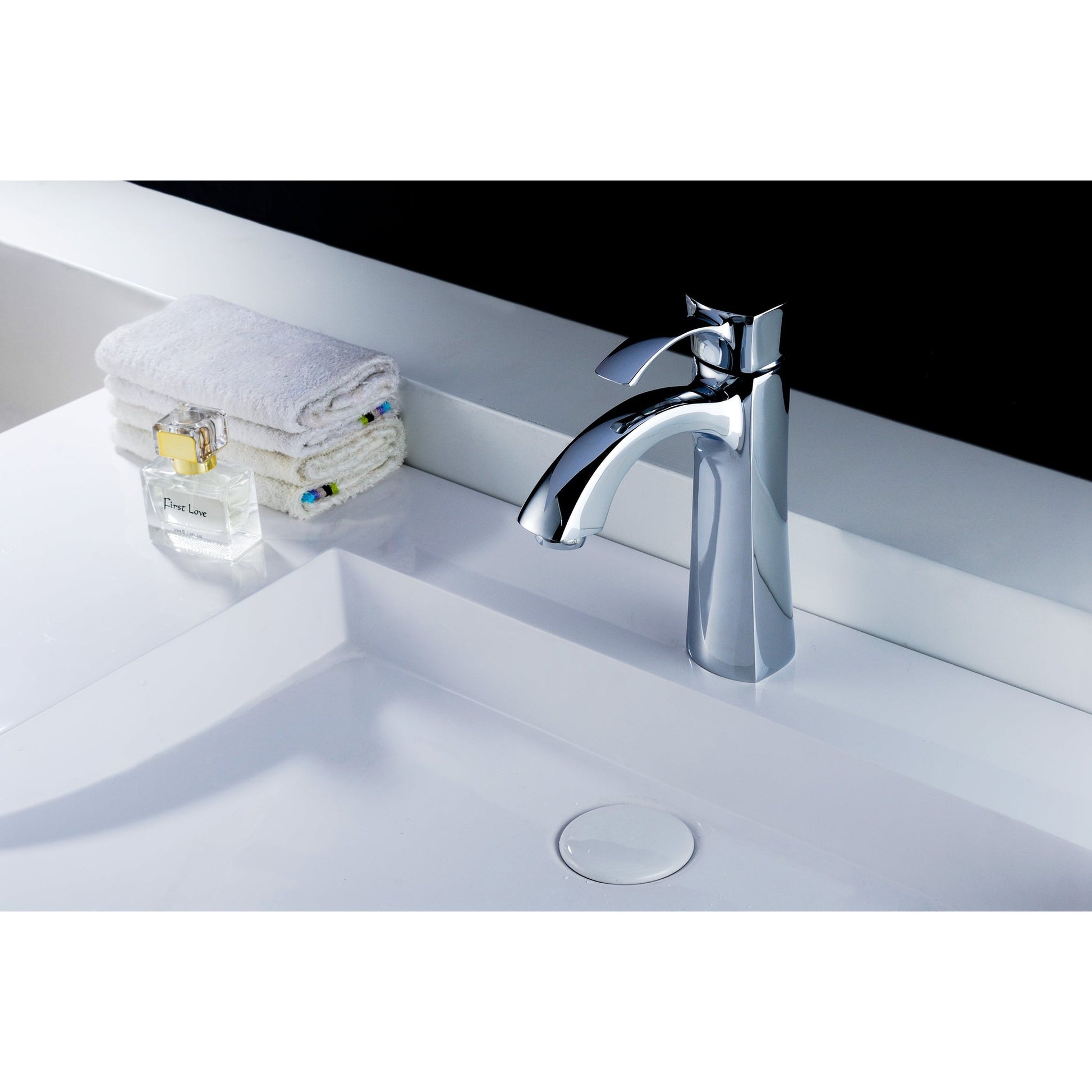 ANZZI Rhythm Series 5" Single Hole Polished Chrome Mid-Arc Bathroom Sink Faucet