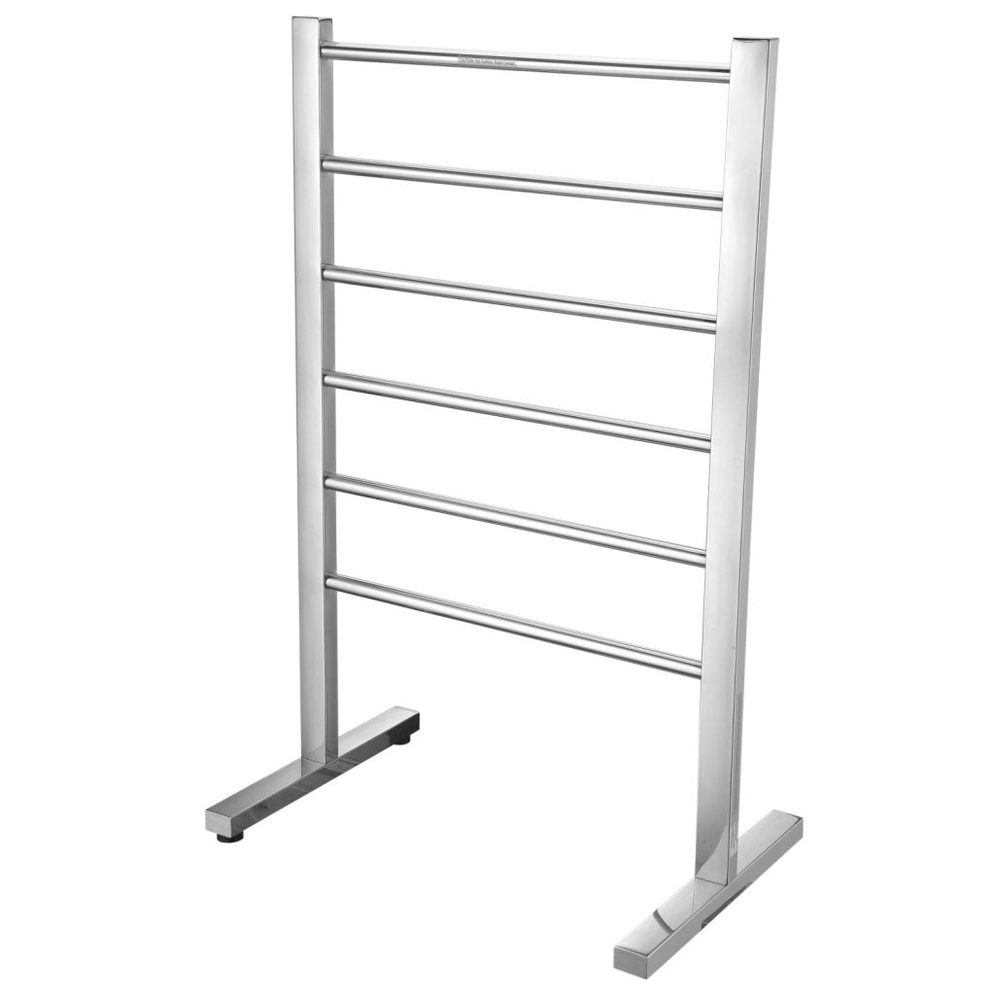 ANZZI Riposte Series Polished Chrome 6-Bar Stainless Steel Floor Mounted Electric Towel Warmer Rack