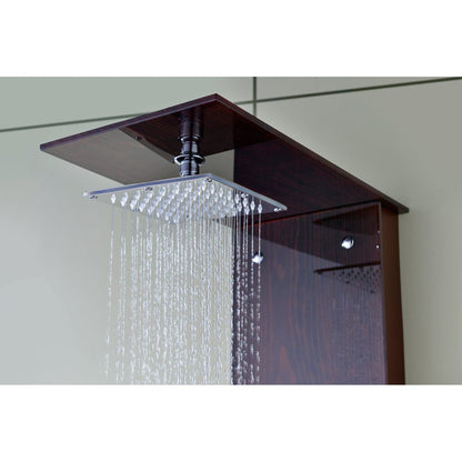 ANZZI Rite Series 60.75" Mahogany 28-Jetted Full Body Shower Panel With Heavy Rain Shower Head and Euro-Grip Hand Sprayer