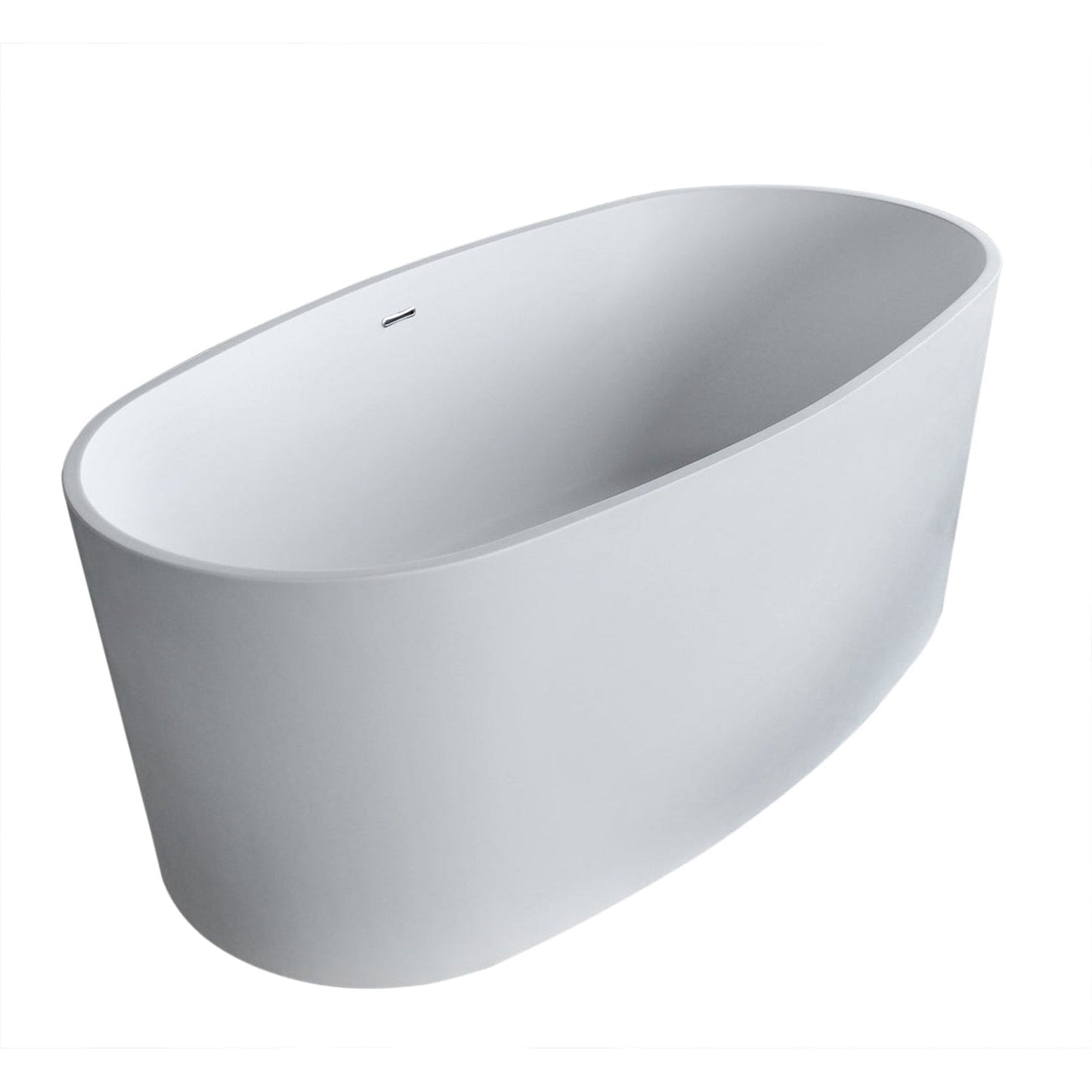 ANZZI Roccia Series 61" x 31" Matte White Freestanding Bathtub With Built-In Overflow and Pop-Up Drain