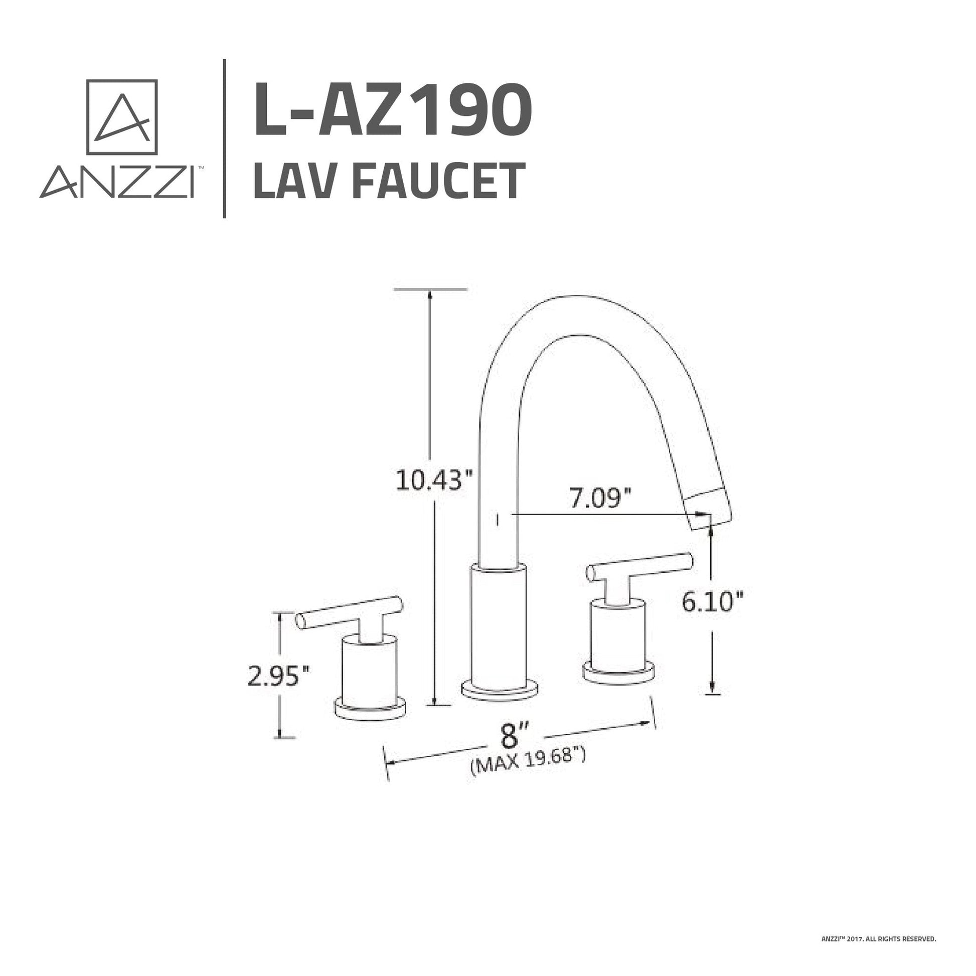 ANZZI Roman Series 6" Widespread Oil Rubbed Bronze Bathroom Sink Faucet