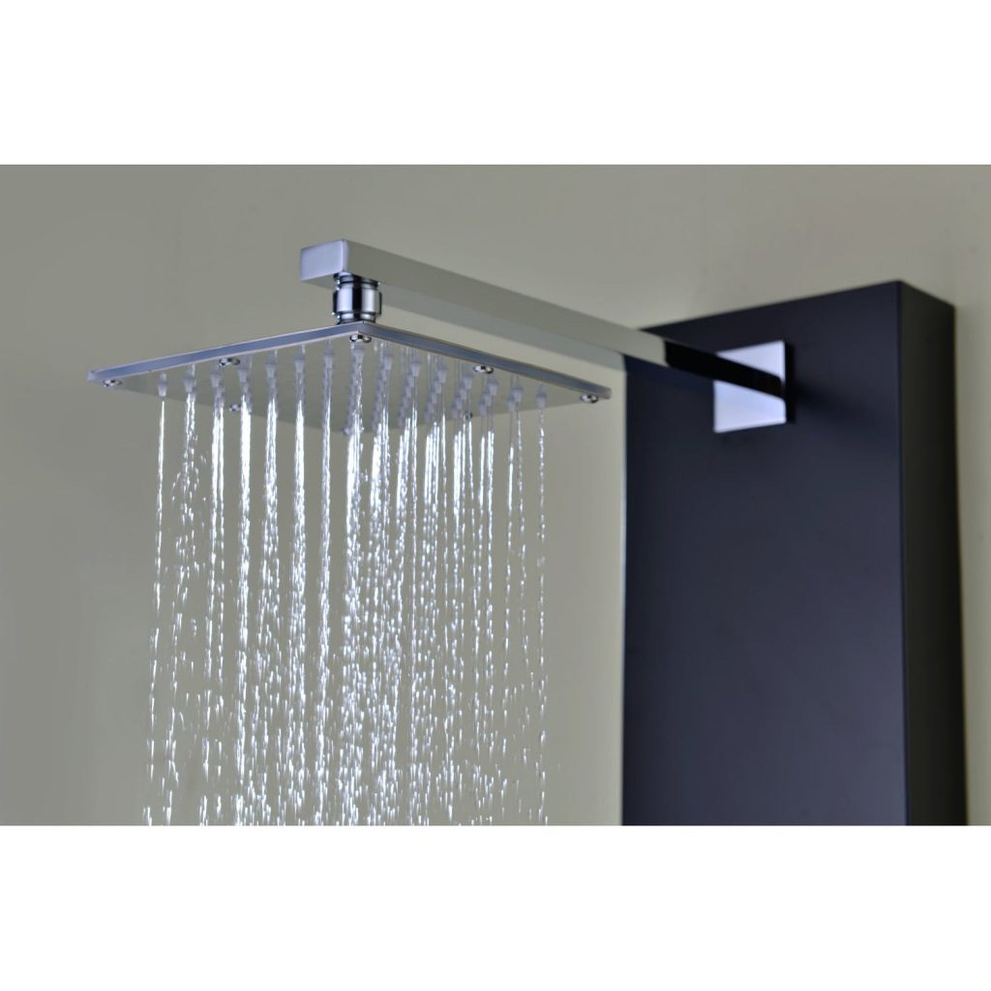 ANZZI Ronin Series 52" Black 2-Jetted Full Body Shower Panel With Heavy Rain Shower Head and Euro-Grip Hand Sprayer