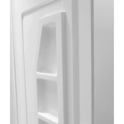 ANZZI Rose Series 48" x 36" x 74" White Acrylic Alcove Three Piece Shower Wall System With 5 Built-in Shelves
