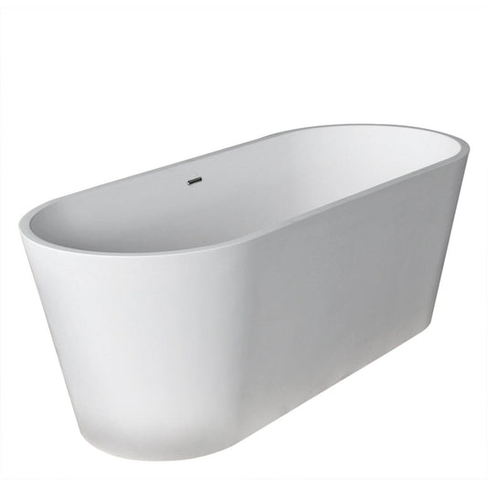 ANZZI Rossetto Series 67" x 28" Matte White Freestanding Bathtub With Built-In Overflow and Pop-Up Drain