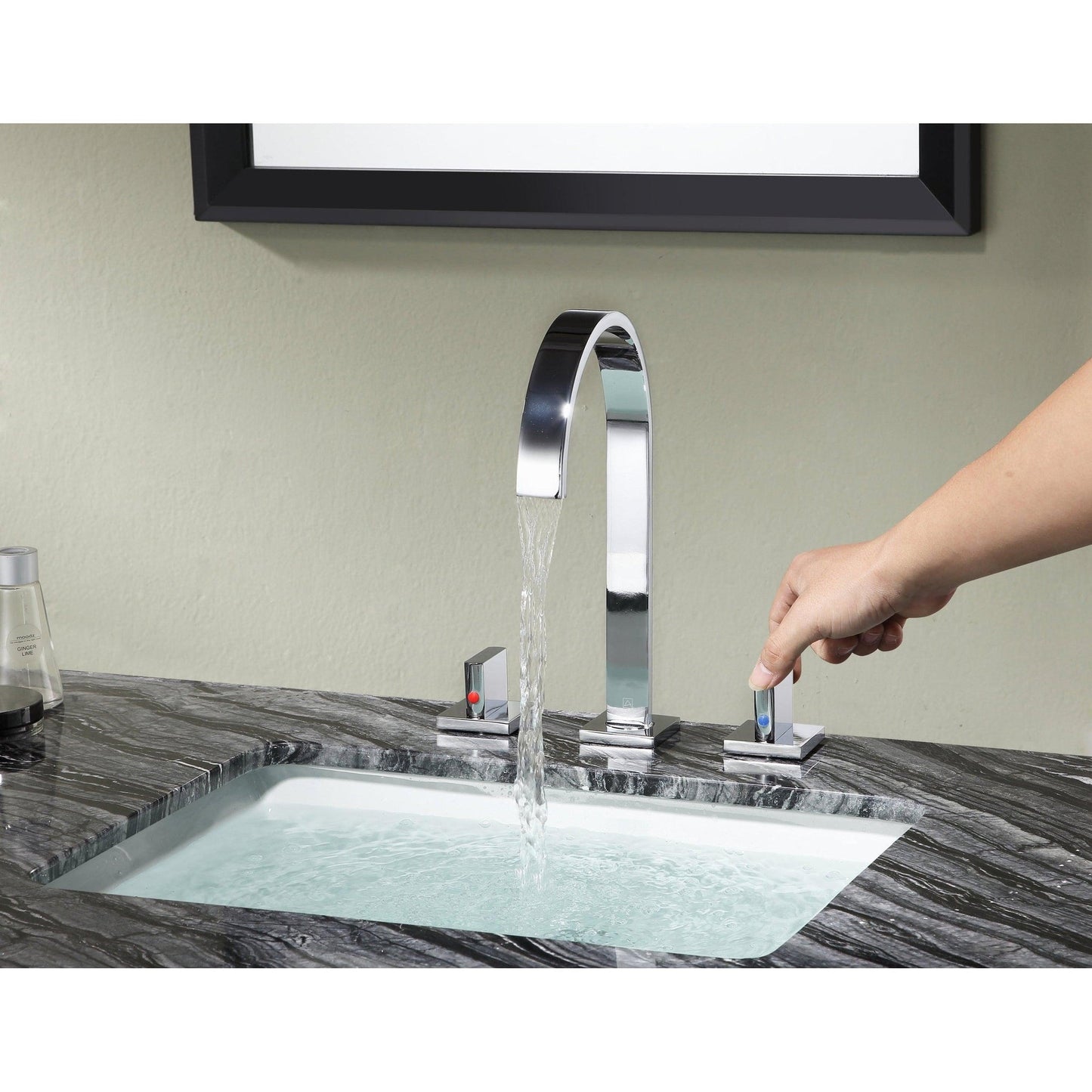 ANZZI Sabre Series 7" Widespread Polished Chrome High-Arc Bathroom Sink Faucet