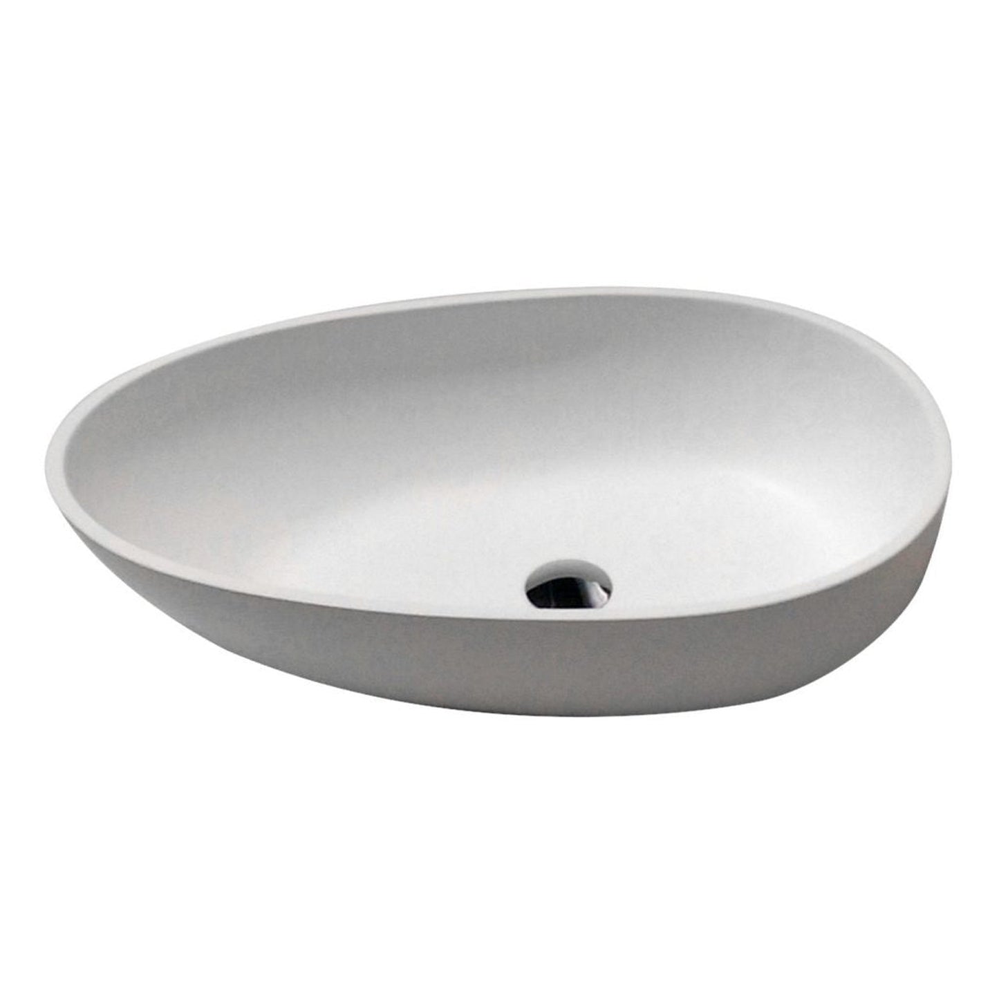 ANZZI Sensei Series 25" x 16" Oval Shape Matte White Vessel Sink