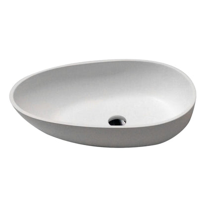 ANZZI Sensei Series 25" x 16" Oval Shape Matte White Vessel Sink