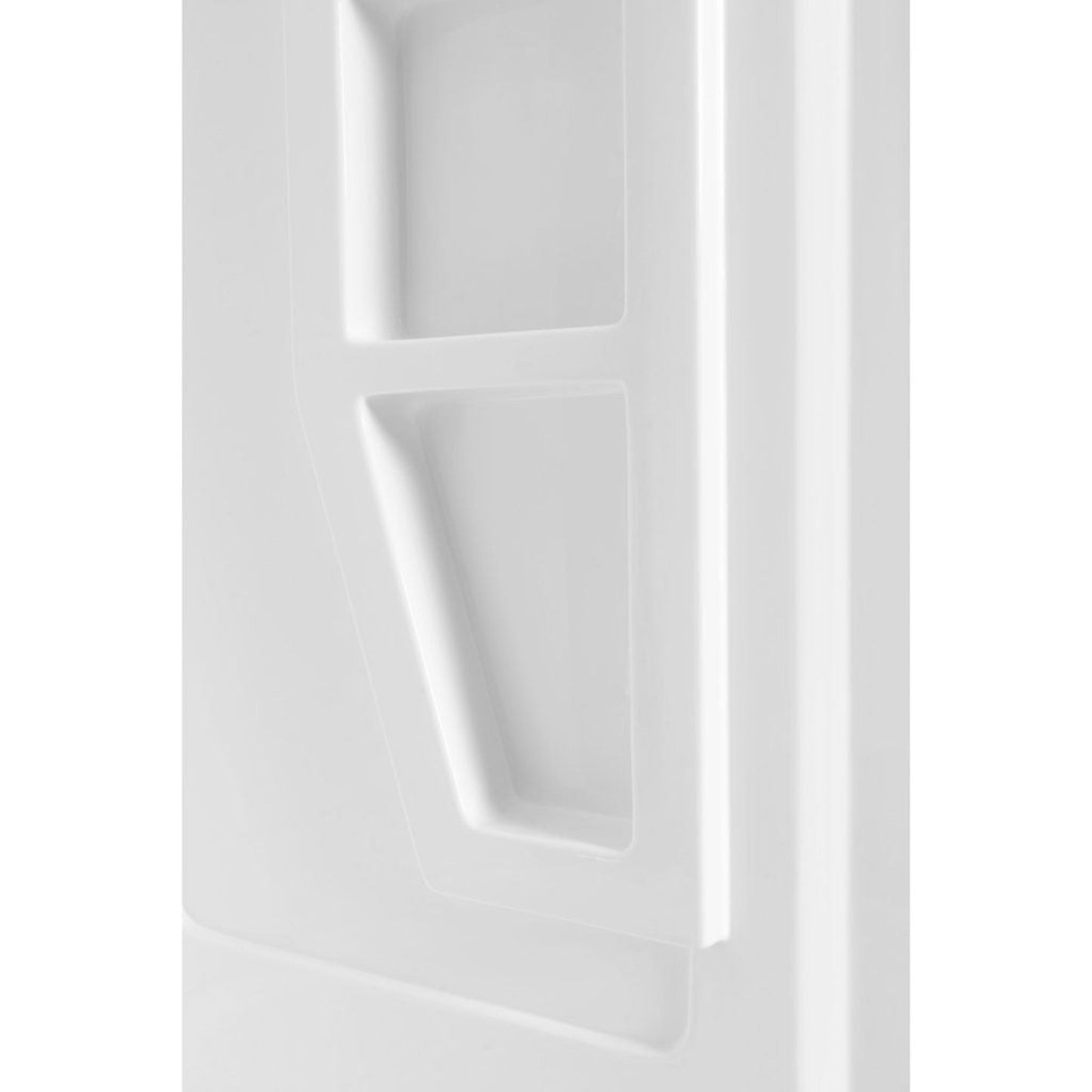 ANZZI Sharman Series 36" x 36" x 74" White Acrylic Corner Two Piece Shower Wall System With 4 Built-in Shelves