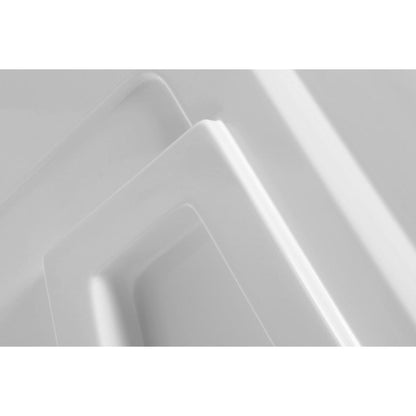 ANZZI Sharman Series 36" x 36" x 74" White Acrylic Corner Two Piece Shower Wall System With 4 Built-in Shelves