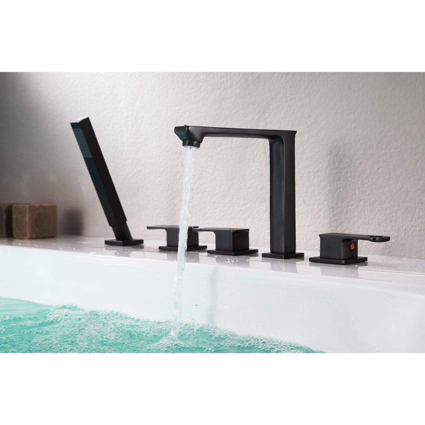 ANZZI Shore Series 3-Handle Oil Rubbed Bronze Roman Tub Faucet With Euro-Grip Handheld Sprayer