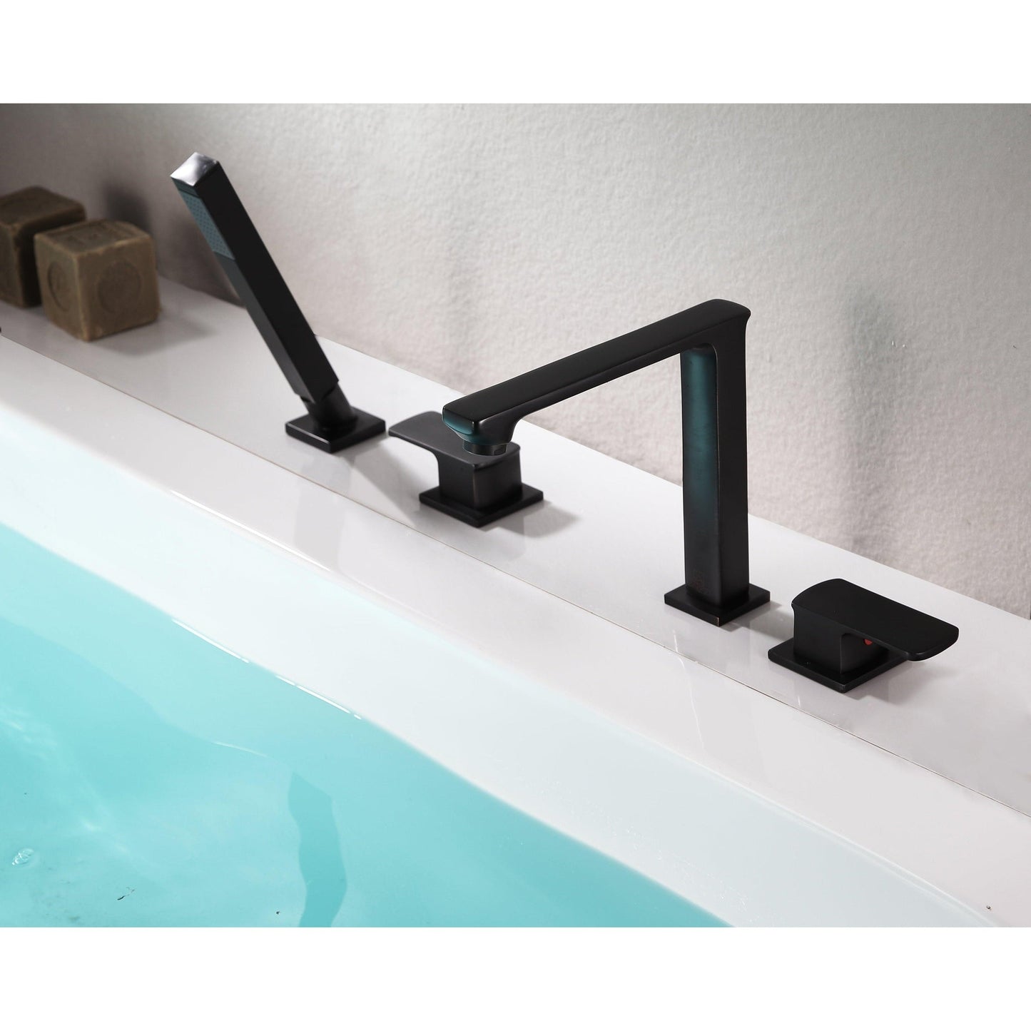 ANZZI Shore Series 3-Handle Oil Rubbed Bronze Roman Tub Faucet With Euro-Grip Handheld Sprayer