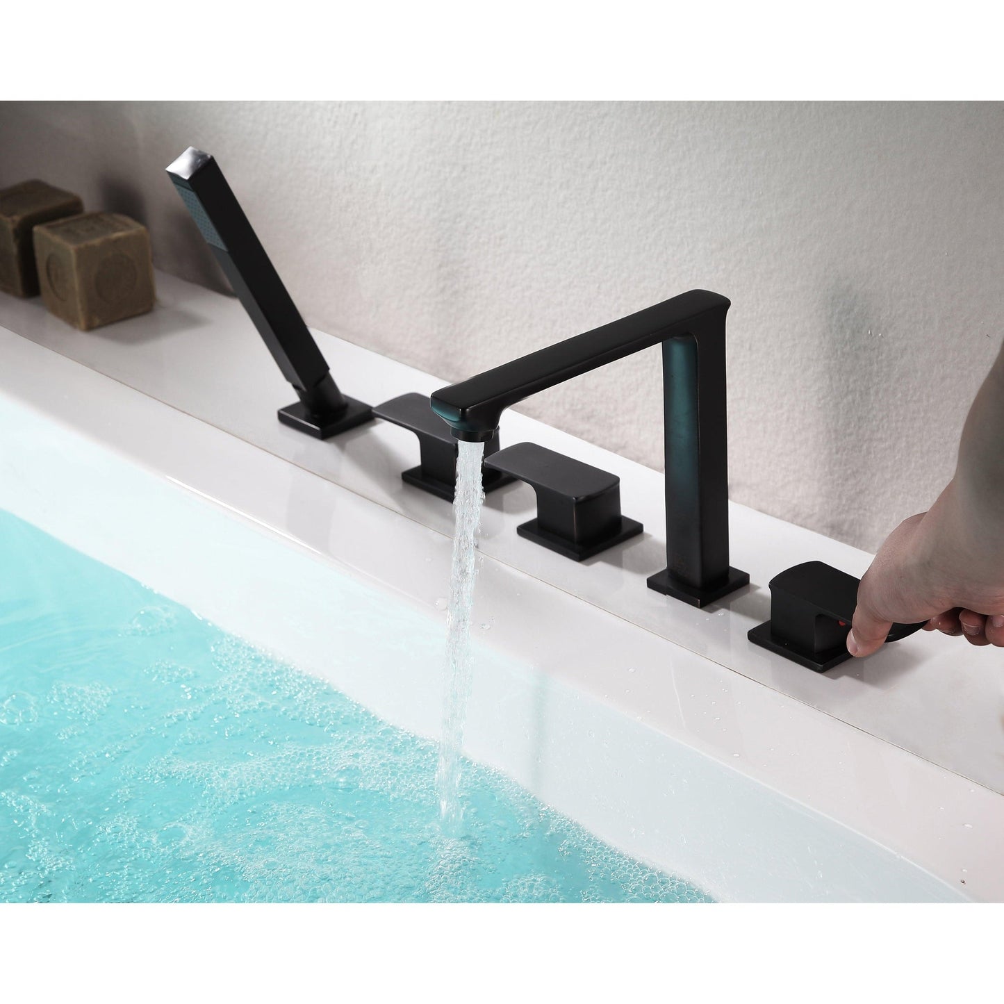 ANZZI Shore Series 3-Handle Oil Rubbed Bronze Roman Tub Faucet With Euro-Grip Handheld Sprayer