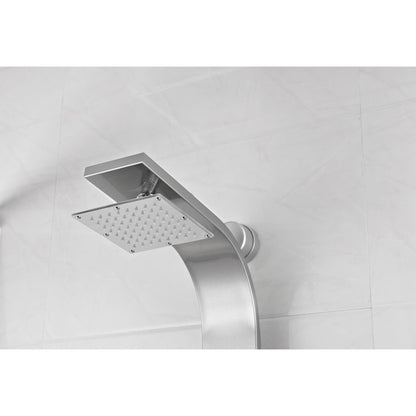 ANZZI Silent Series 40" Brushed Stainless Steel 3-Jetted Full Body Shower Panel With Heavy Rain Shower Head and Euro-Grip Hand Sprayer