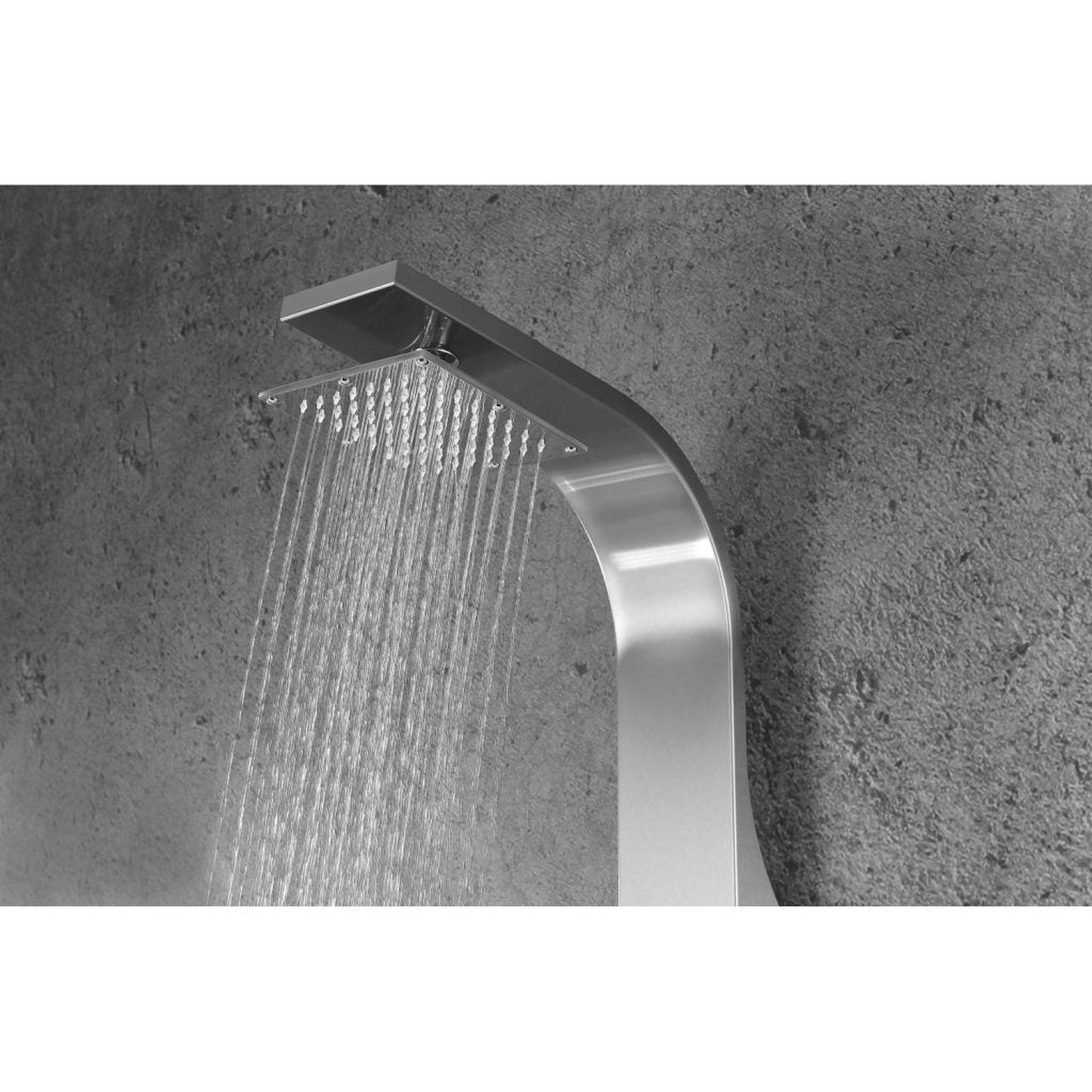 ANZZI Silent Series 40" Brushed Stainless Steel 3-Jetted Full Body Shower Panel With Heavy Rain Shower Head and Euro-Grip Hand Sprayer