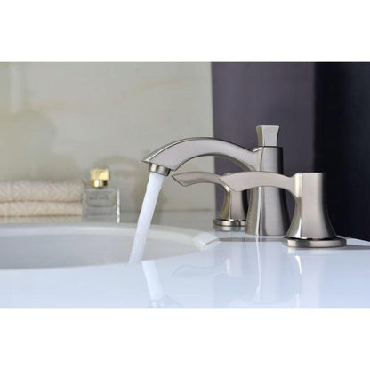 ANZZI Sonata Series 3" Widespread Brushed Nickel Mid-Arc Bathroom Sink Faucet