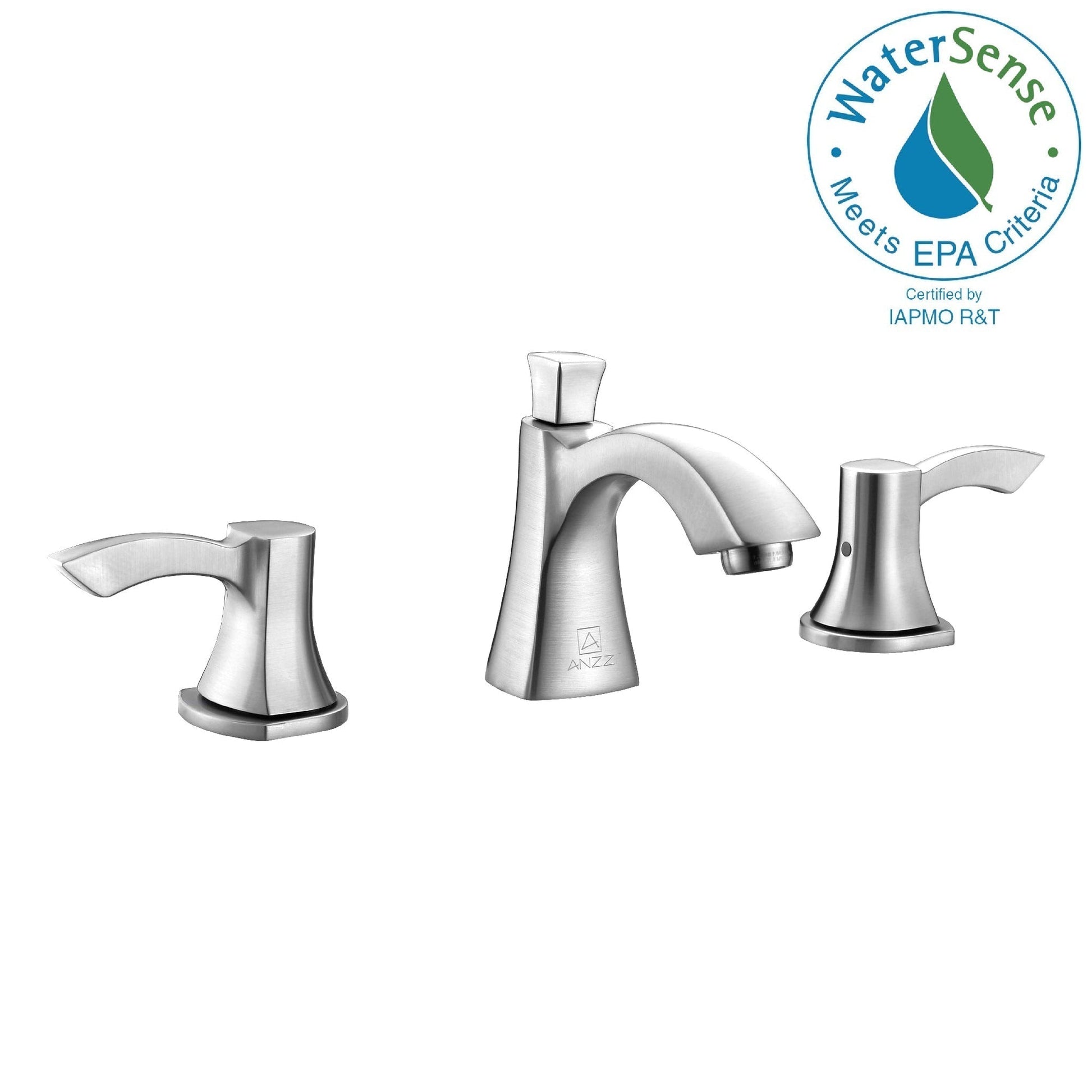 ANZZI Sonata Series 3" Widespread Brushed Nickel Mid-Arc Bathroom Sink Faucet