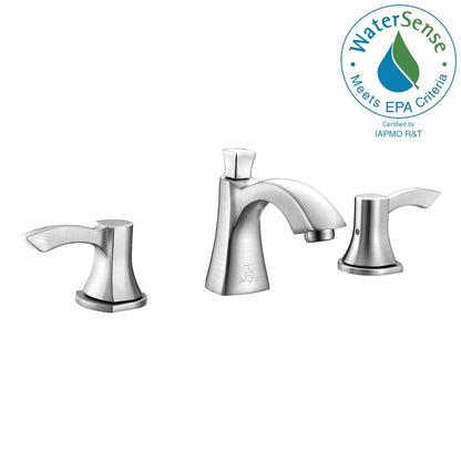 ANZZI Sonata Series 3" Widespread Brushed Nickel Mid-Arc Bathroom Sink Faucet