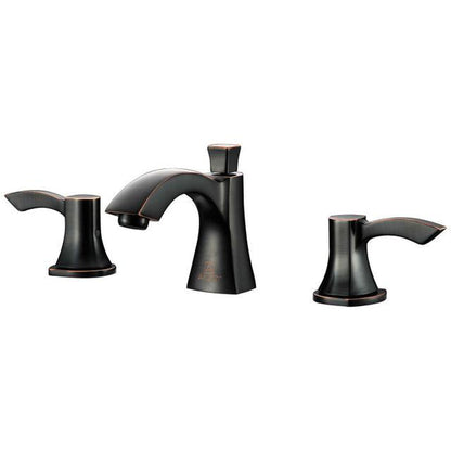 ANZZI Sonata Series 3" Widespread Oil Rubbed Bronze Mid-Arc Bathroom Sink Faucet