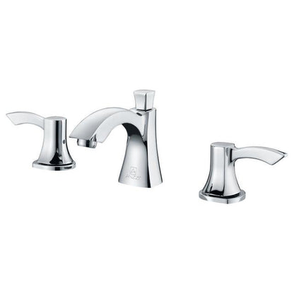 ANZZI Sonata Series 3" Widespread Polished Chrome Mid-Arc Bathroom Sink Faucet