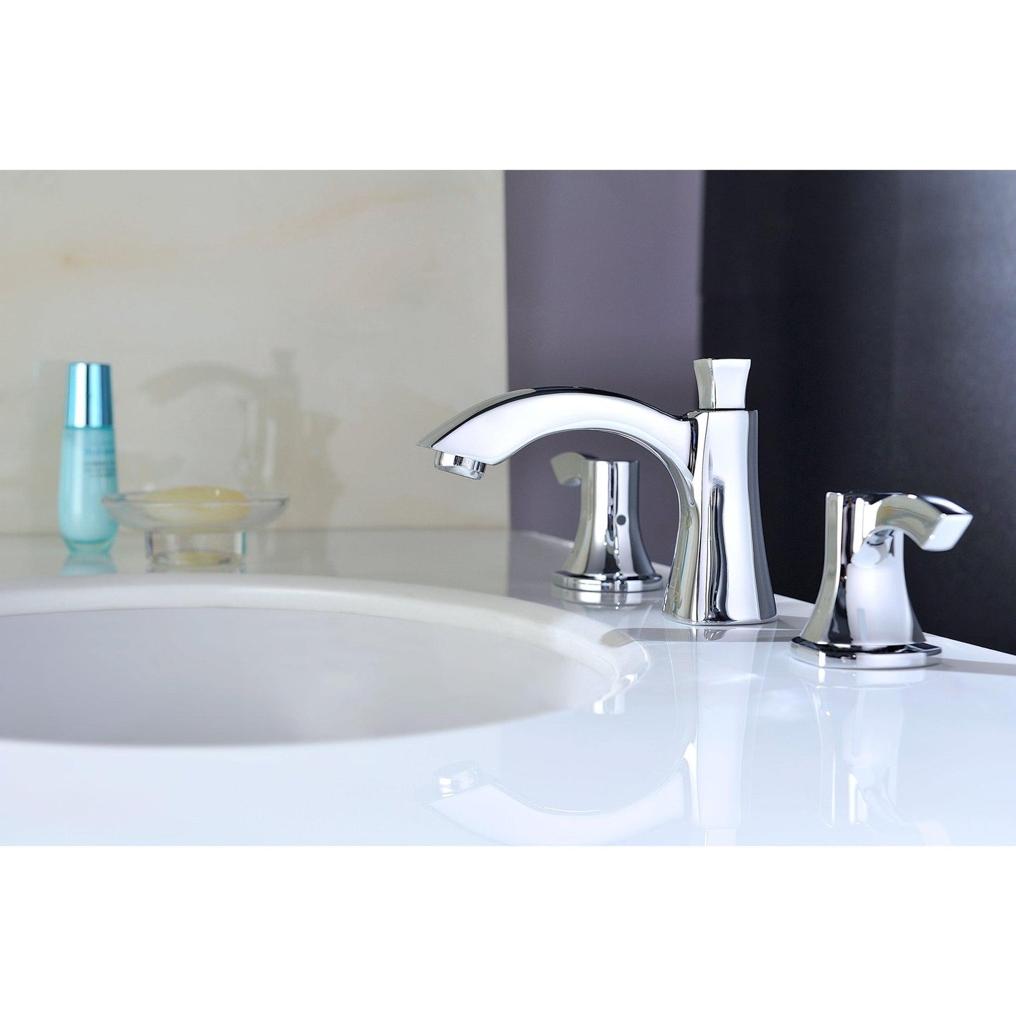 ANZZI Sonata Series 3" Widespread Polished Chrome Mid-Arc Bathroom Sink Faucet