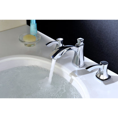 ANZZI Sonata Series 3" Widespread Polished Chrome Mid-Arc Bathroom Sink Faucet