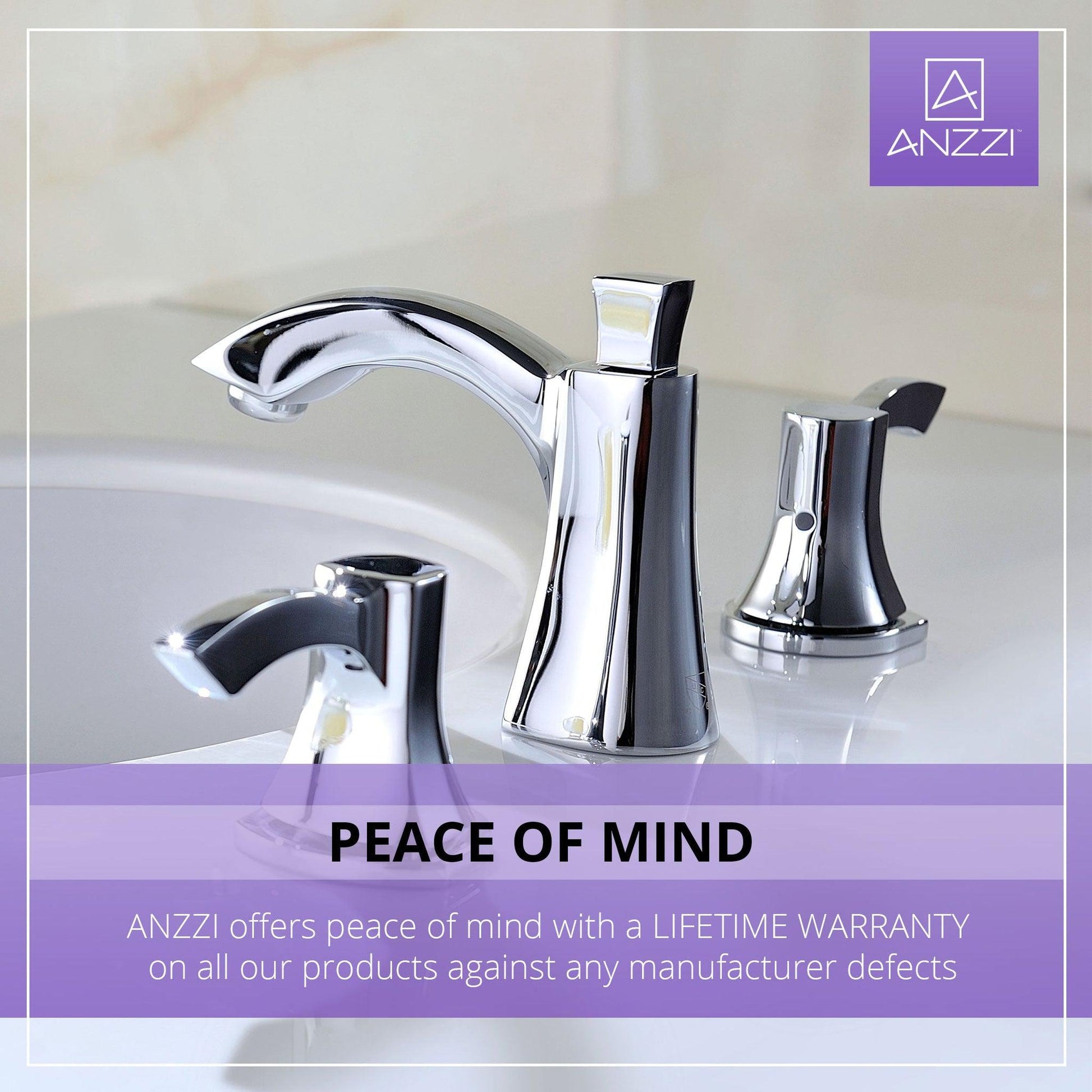 ANZZI Sonata Series 3" Widespread Polished Chrome Mid-Arc Bathroom Sink Faucet