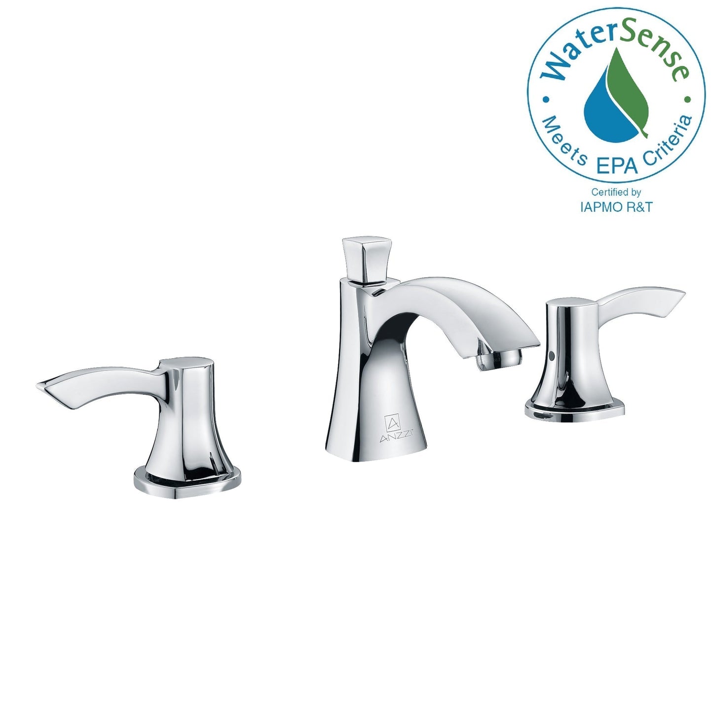 ANZZI Sonata Series 3" Widespread Polished Chrome Mid-Arc Bathroom Sink Faucet