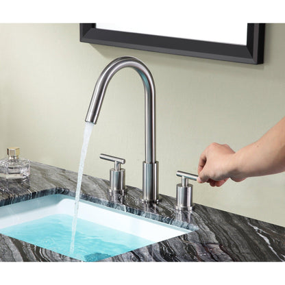 ANZZI Spartan Series 8" Widespread Brushed Nickel Bathroom Sink Faucet