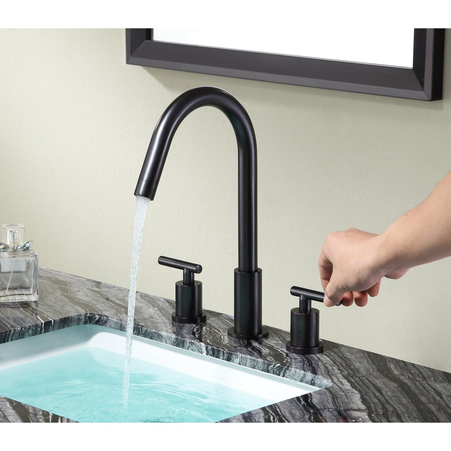 ANZZI Spartan Series 8" Widespread Oil Rubbed Bronze Bathroom Sink Faucet