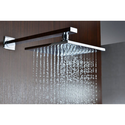 ANZZI Spirito Series Wall-Mounted Polished Chrome Single Handle Heavy Rain Shower Head With Bath Faucet Set