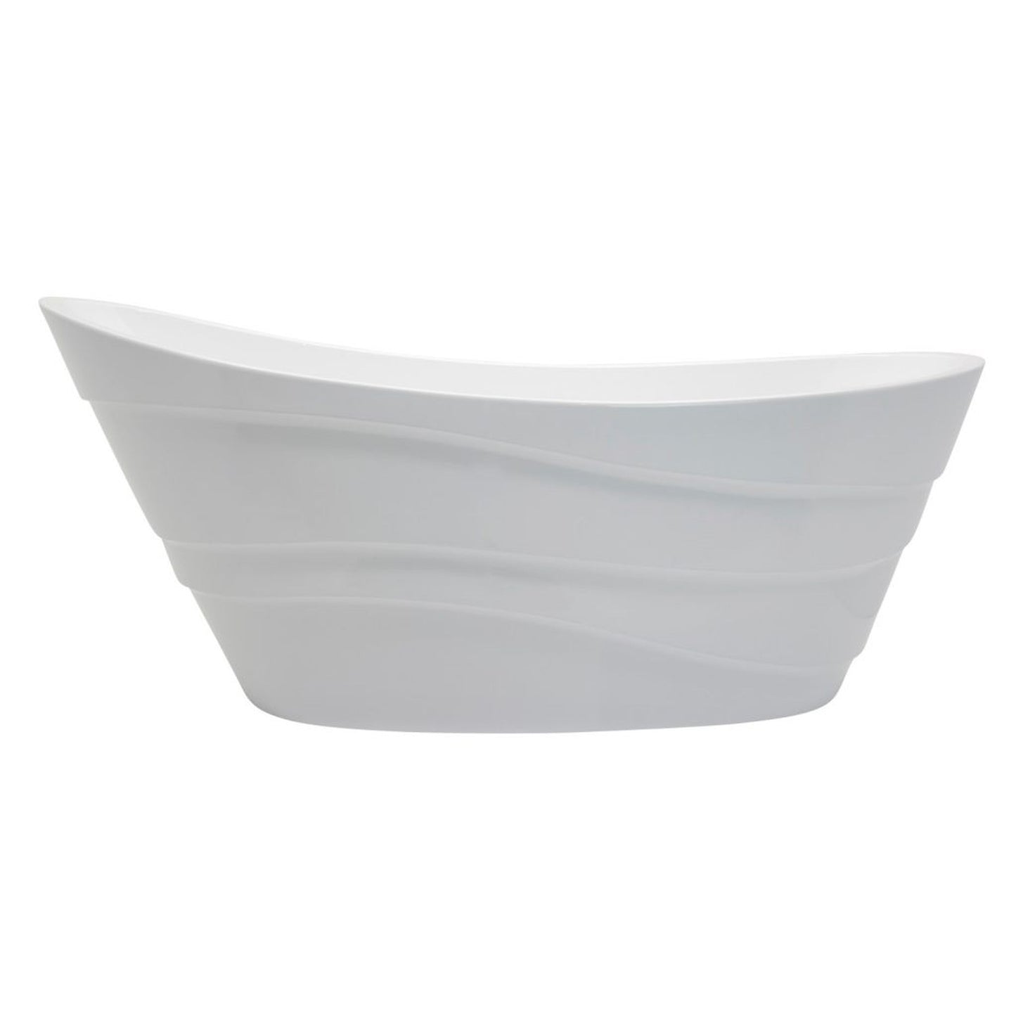 ANZZI Stratus Series 67" x 30" Glossy White Freestanding Bathtub With Built-In Overflow and Reversible Drain