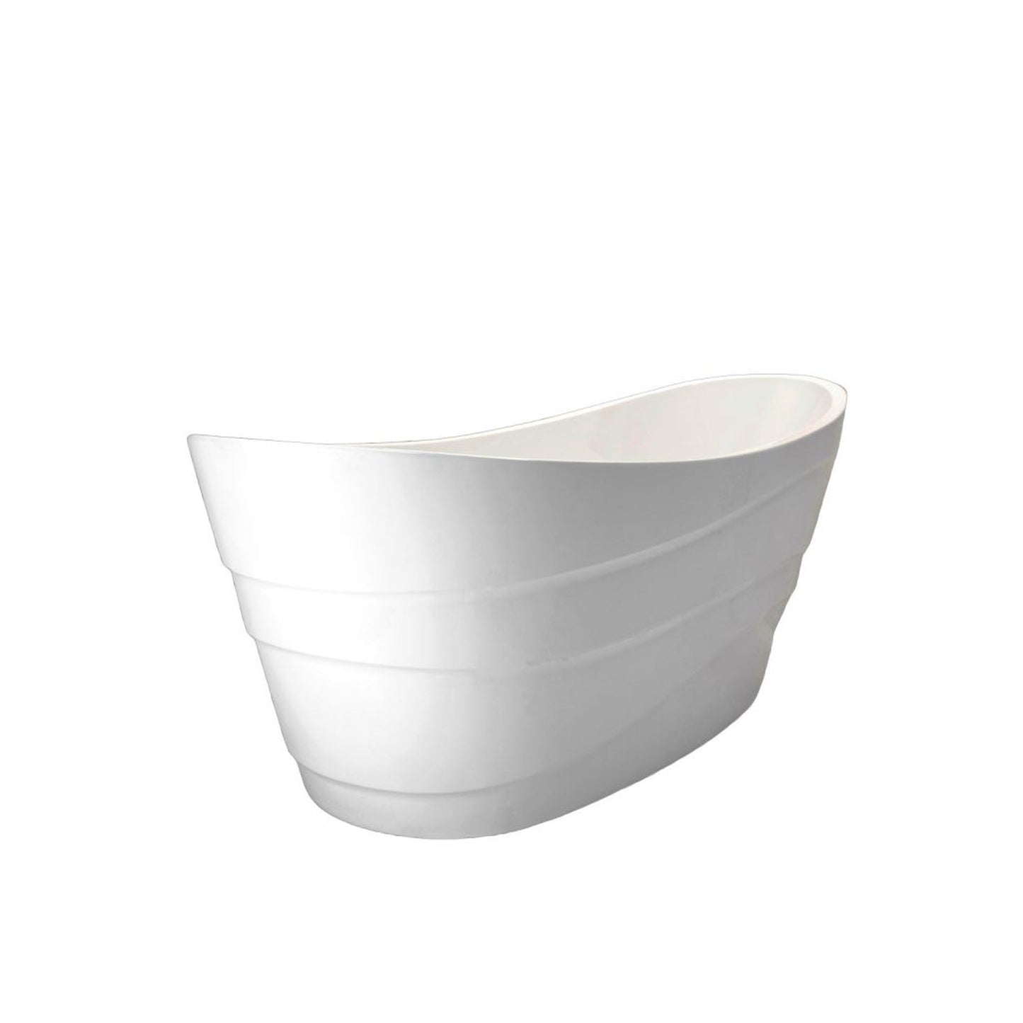 ANZZI Stratus Series 67" x 30" Glossy White Freestanding Bathtub With Built-In Overflow and Reversible Drain