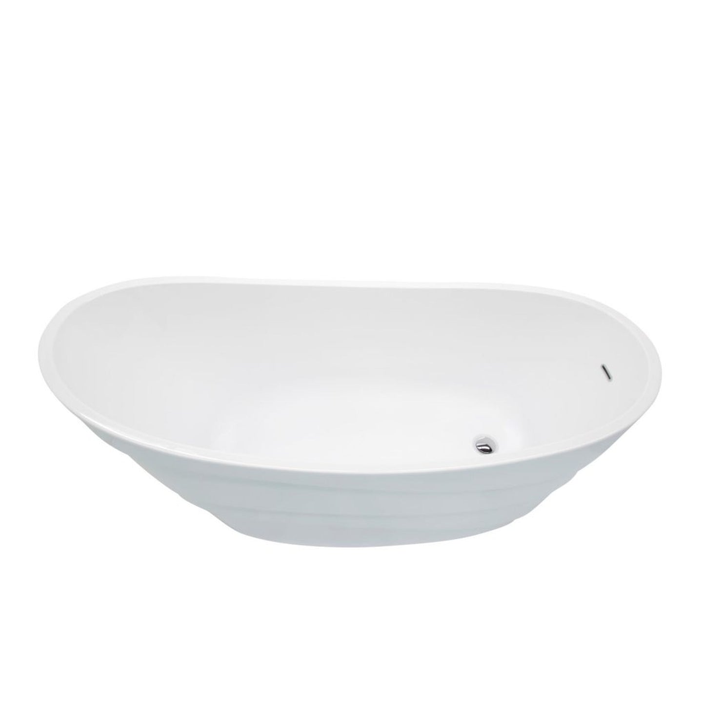 ANZZI Stratus Series 67" x 30" Glossy White Freestanding Bathtub With Built-In Overflow and Reversible Drain