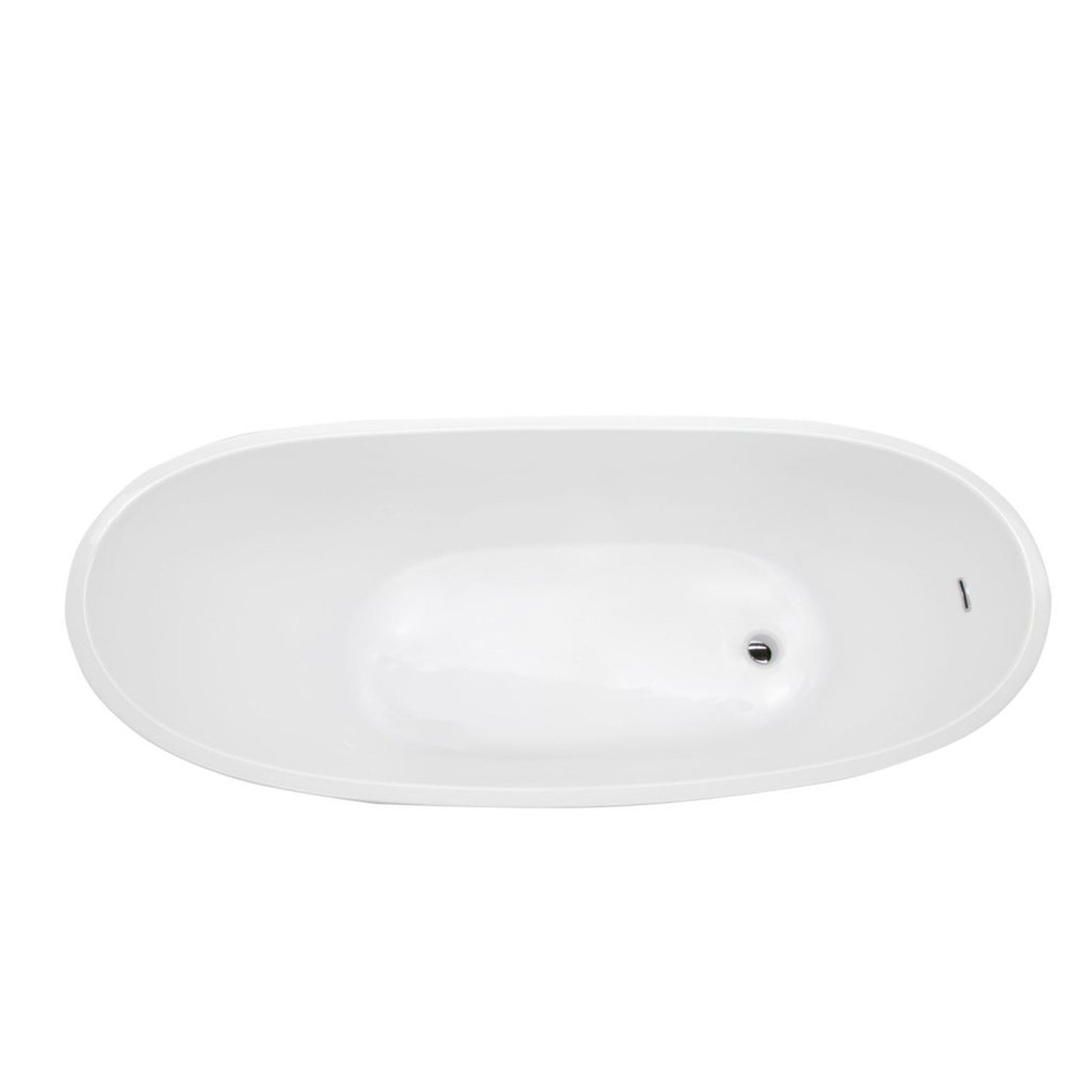 ANZZI Stratus Series 67" x 30" Glossy White Freestanding Bathtub With Built-In Overflow and Reversible Drain