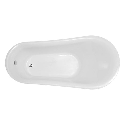 ANZZI Talyah Series 71" x 35" Glossy White Freestanding Bathtub With Built-In Overflow and Reversible Drain