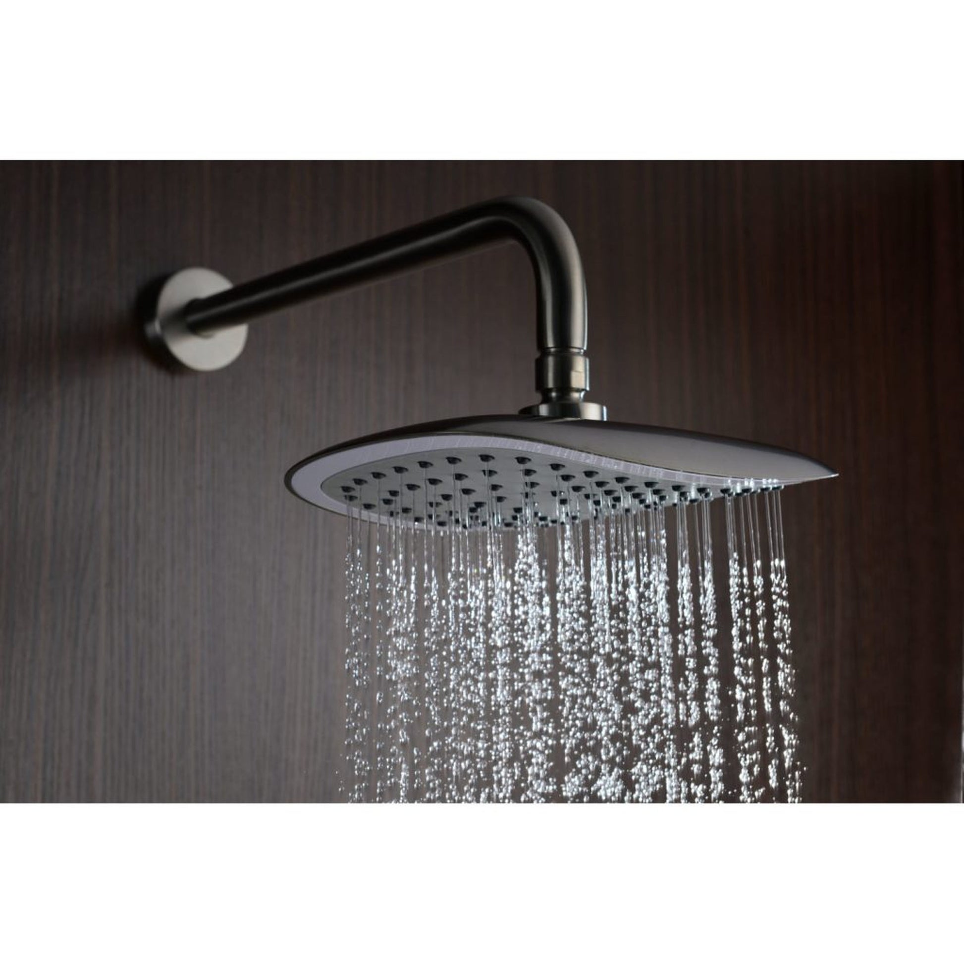 ANZZI Tempo Series Wall-Mounted Brushed Nickel Single Handle Heavy Rain Shower Head With Bath Faucet Set