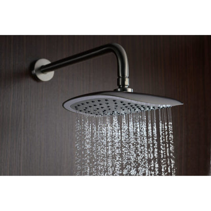 ANZZI Tempo Series Wall-Mounted Brushed Nickel Single Handle Heavy Rain Shower Head With Bath Faucet Set