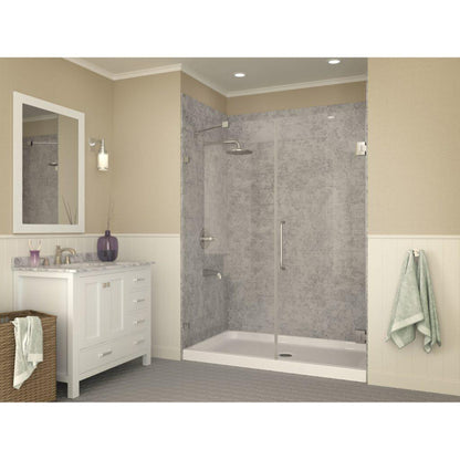 ANZZI Tier Series 36" x 60" Center Drain Single Threshold White Shower Base With Built-in Tile Flange