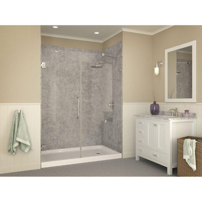ANZZI Tier Series 36" x 60" Right Drain Single Threshold White Shower Base With Built-in Tile Flange