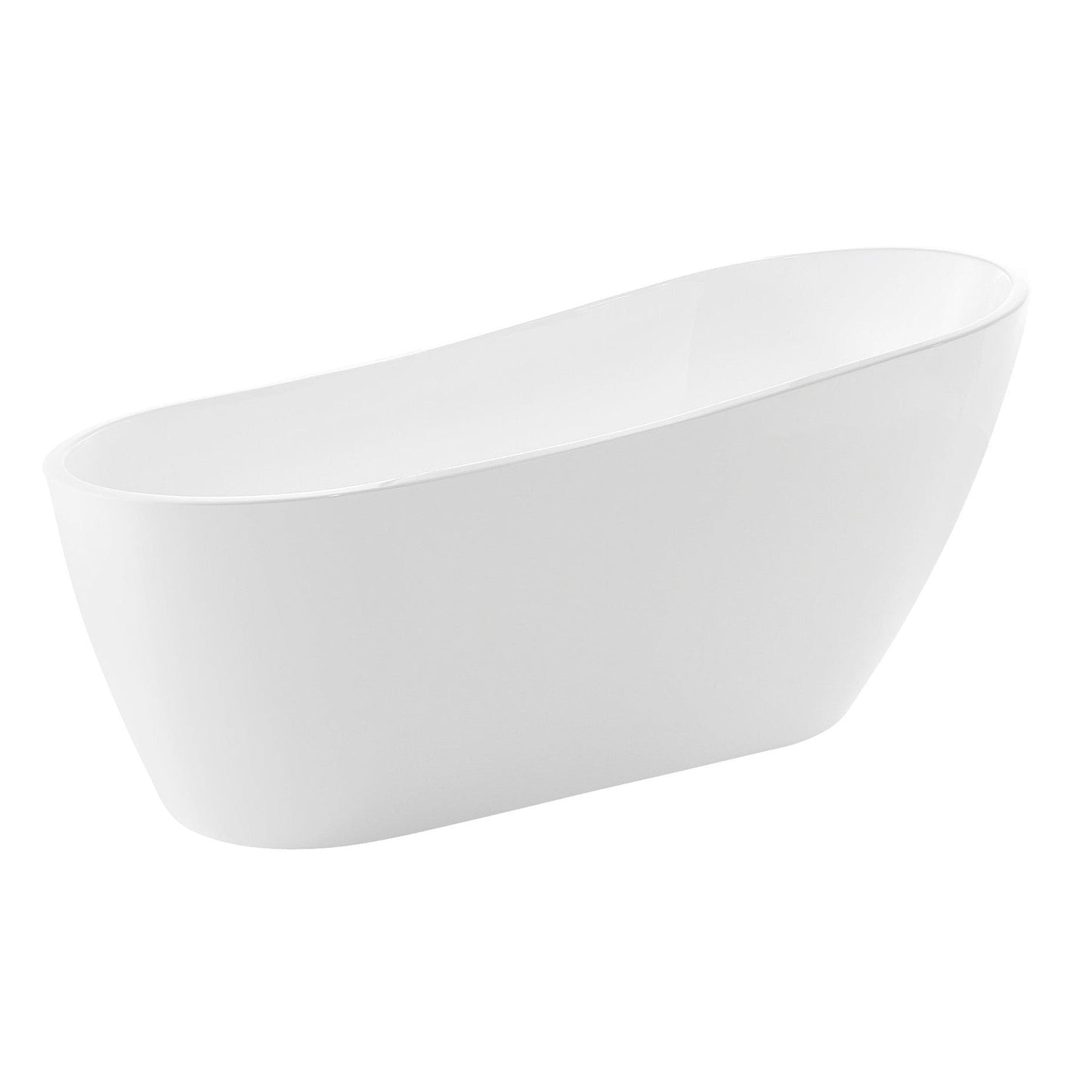 ANZZI Trend Series 67" x 32" Glossy White Freestanding Bathtub With Built-In Overflow and Pop-Up Drain