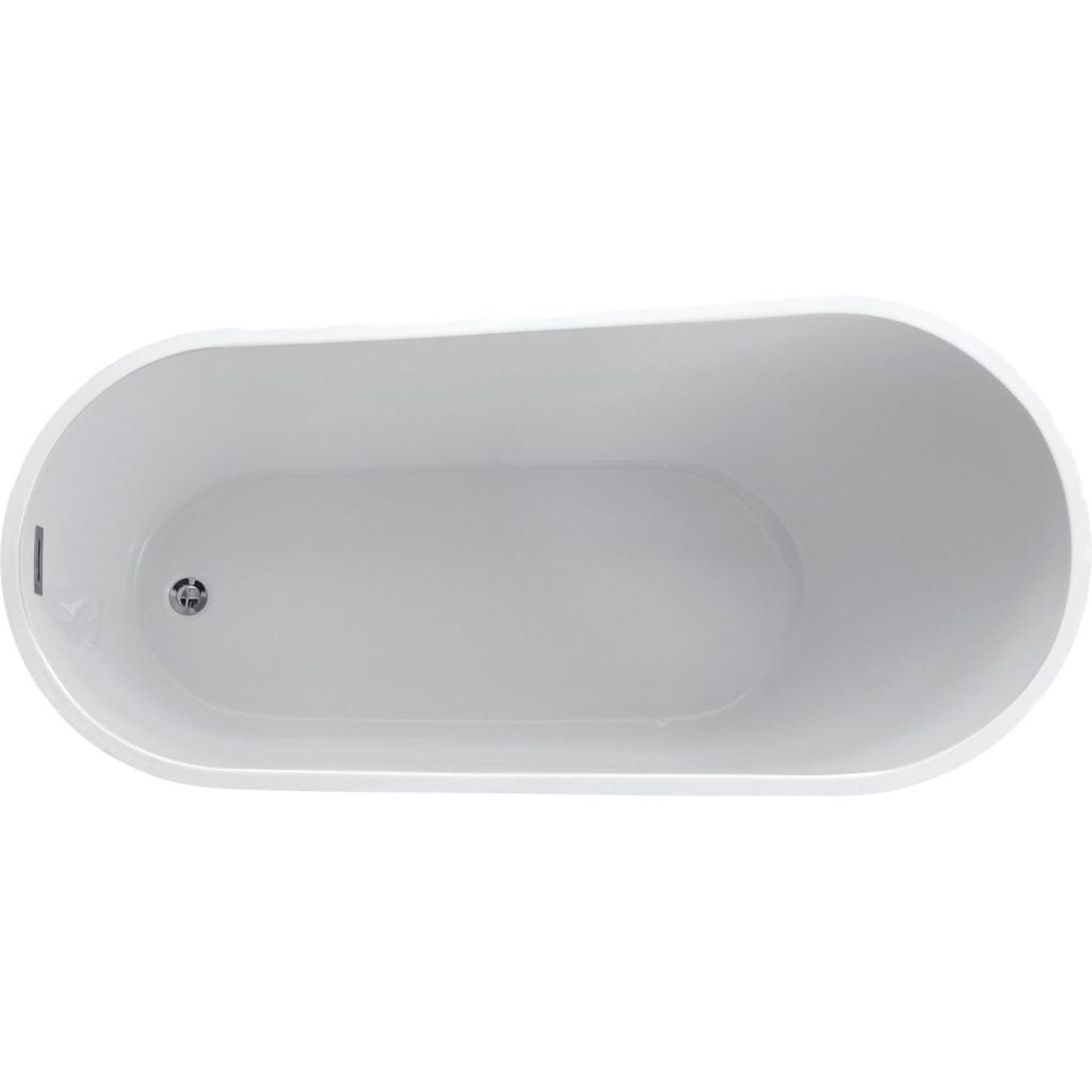 ANZZI Trend Series 67" x 32" Glossy White Freestanding Bathtub With Built-In Overflow and Pop-Up Drain