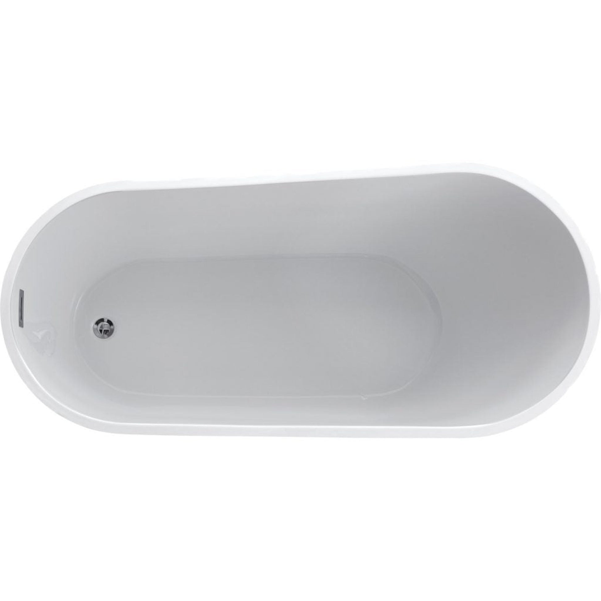 ANZZI Trend Series 67" x 32" Glossy White Freestanding Bathtub With Built-In Overflow and Pop-Up Drain