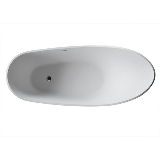 ANZZI Tuasavi Series 68" x 29" Matte White Freestanding Bathtub With Built-In Overflow and Pop-Up Drain