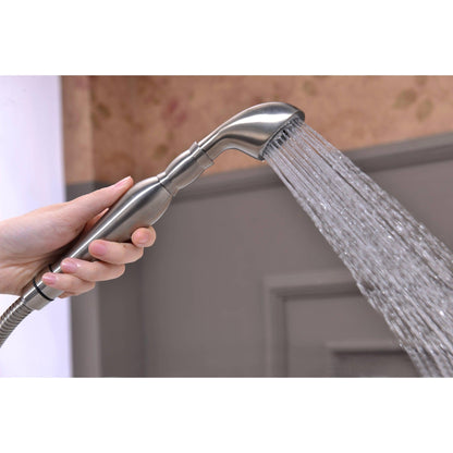 ANZZI Tugela Series 3-Handle Brushed Nickel Clawfoot Tub Faucet With Euro-Grip Handheld Sprayer