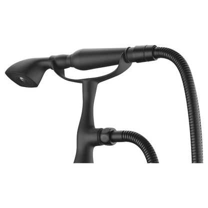 ANZZI Tugela Series 3-Handle Matte Black Clawfoot Tub Faucet With Euro-Grip Handheld Sprayer